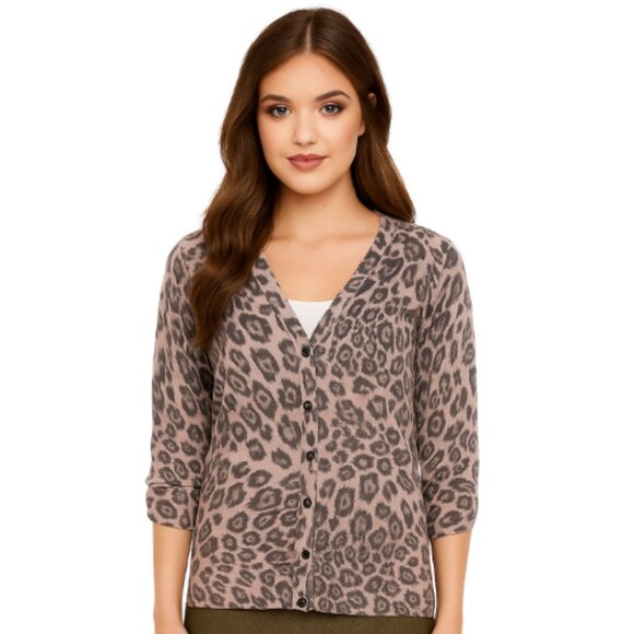 Rebecca Taylor Animal Print Plunge Sweater – EUC Size XS - Picture 1 of 4